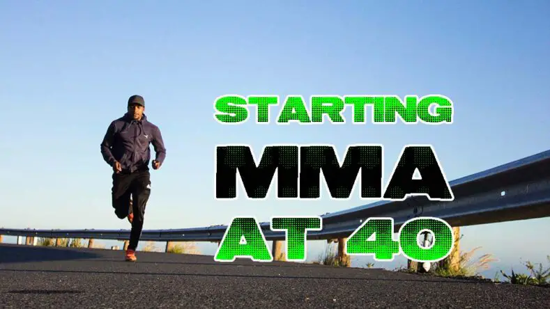 An older man trains to get fir for MMA.