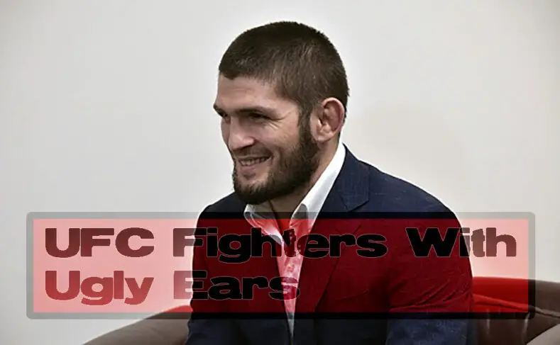 khabib Nurmagomedov shows his cauliflower ear.