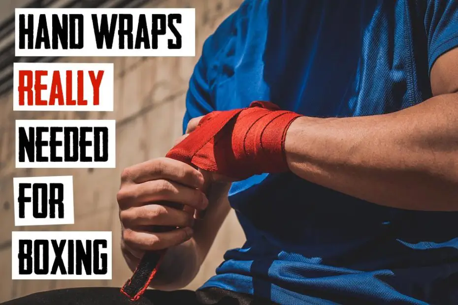 A boxer wrapping his hands with red boxing hand wraps.