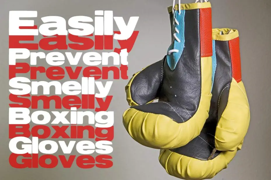Yellow and black boxing gloves hanging down.