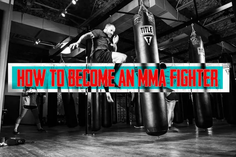 MMA fighter working out in the gym.