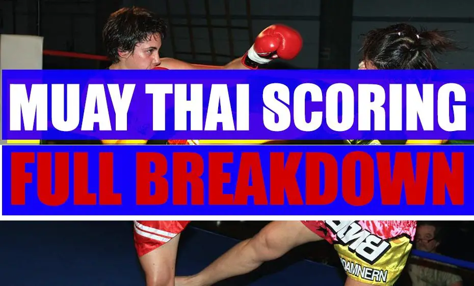 Scoring fighters in a Muay Thai fight.
