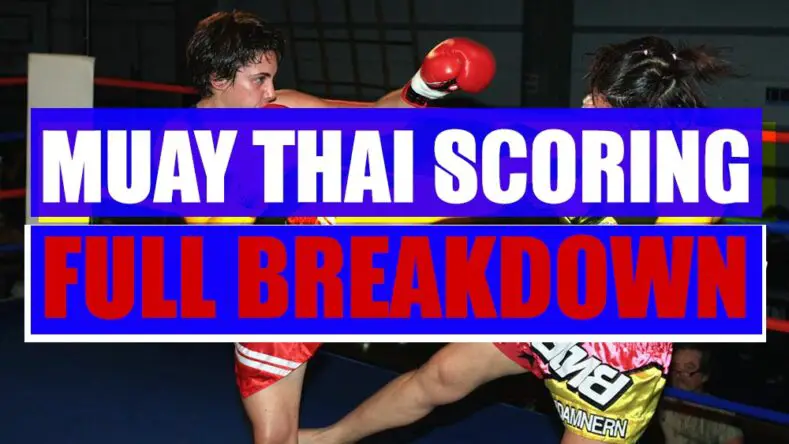 Scoring fighters in a Muay Thai fight.