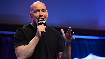The UFC president Dana White speaks to a crowd at one of their many events.