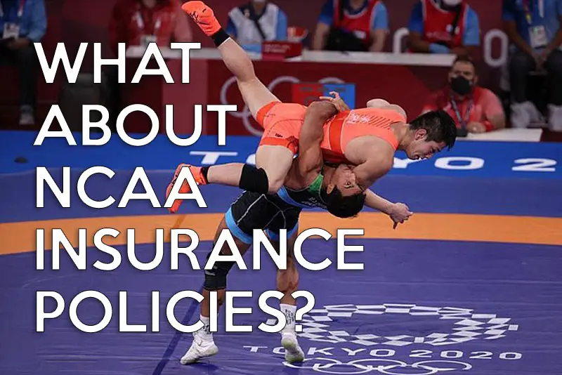 College NCAA athletes compete in wrestling.