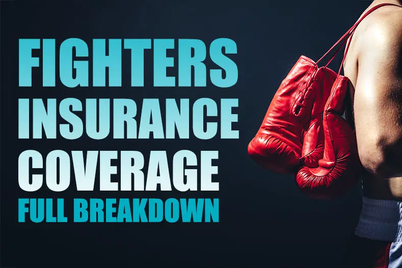 A martial arts competitor and fighters insurance coverage graphic.